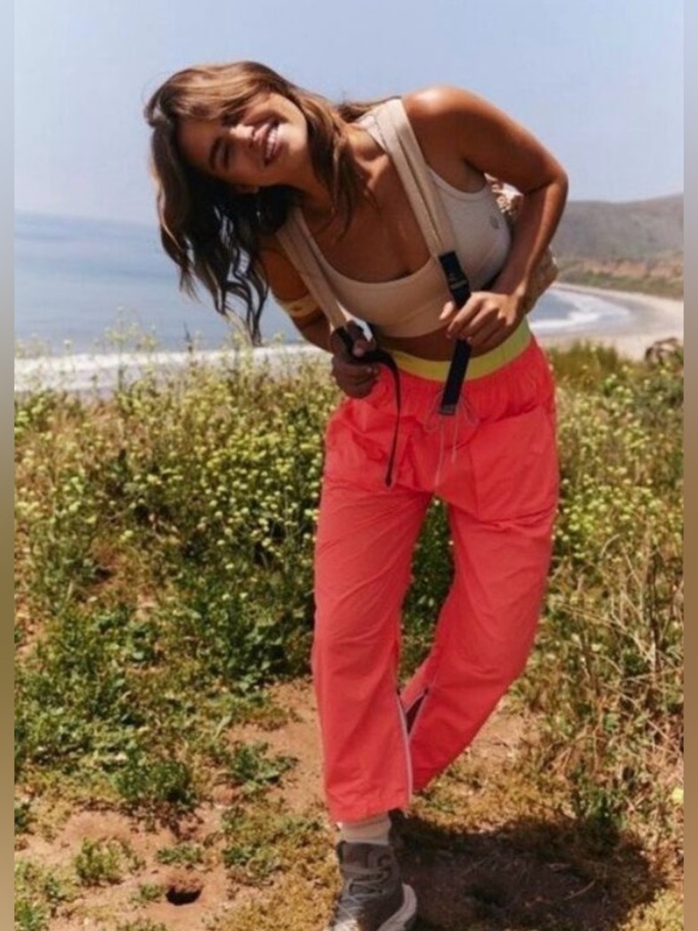 Free People Movement Wind Breaker Neon Coral Pants